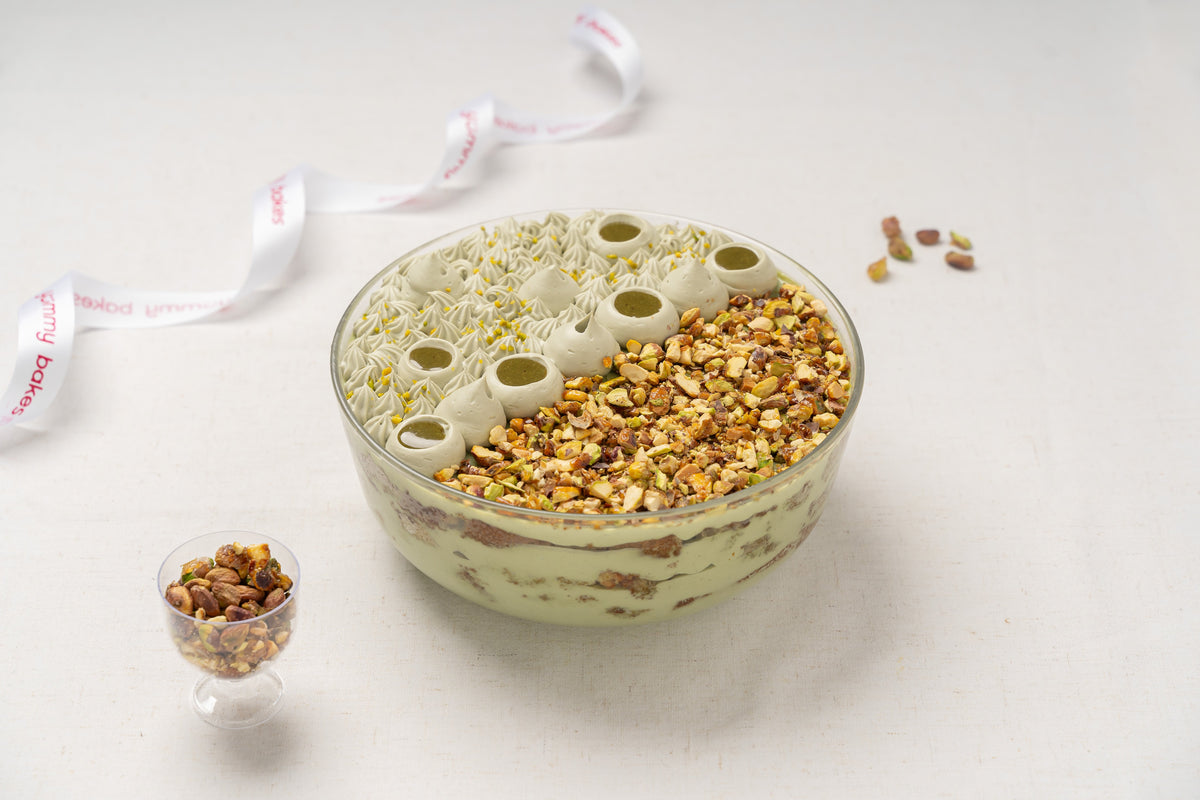 Pistachio Brulee Trifle from Yummy Bakes, Dubai