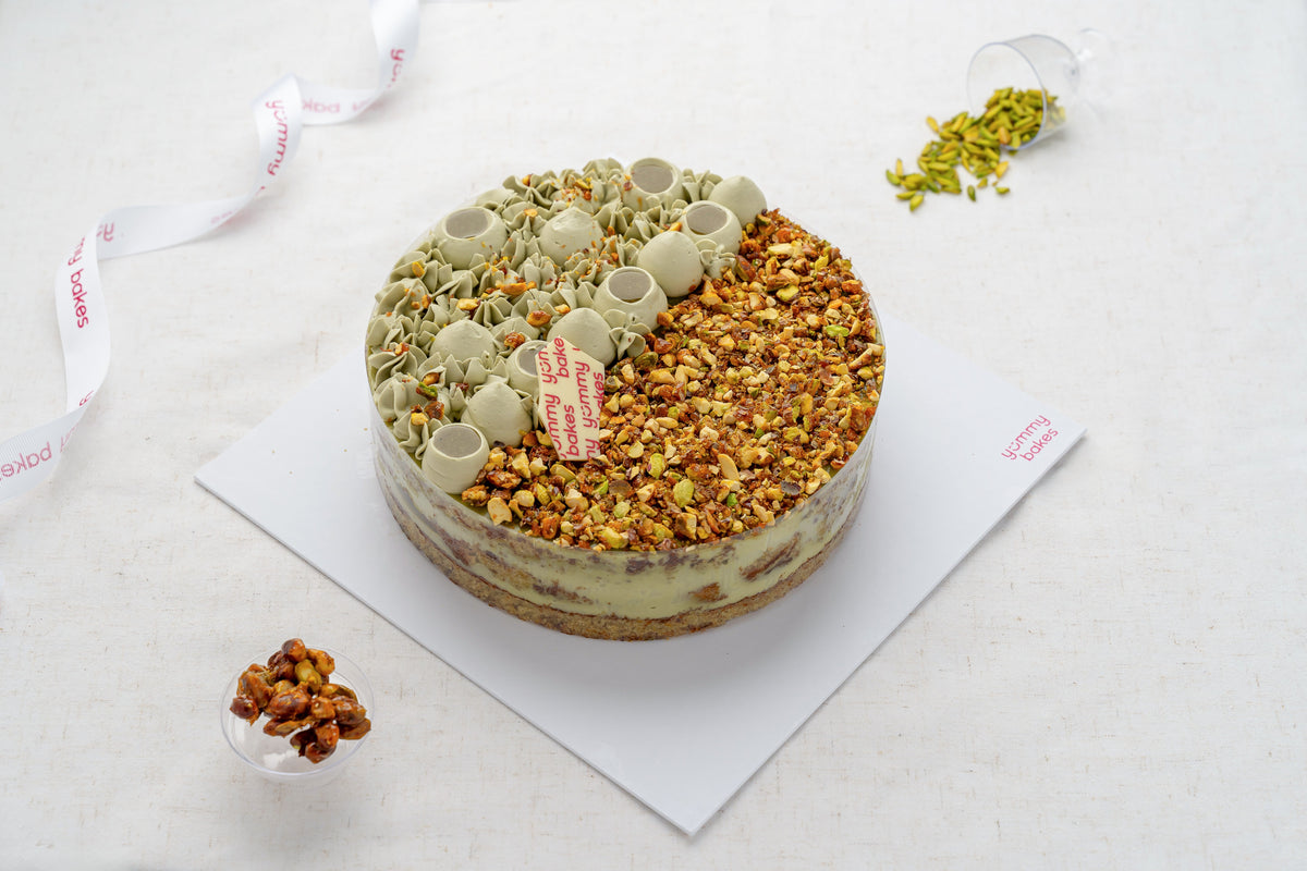 Pistachio Crunch Cake from Yummy Bakes, Dubai