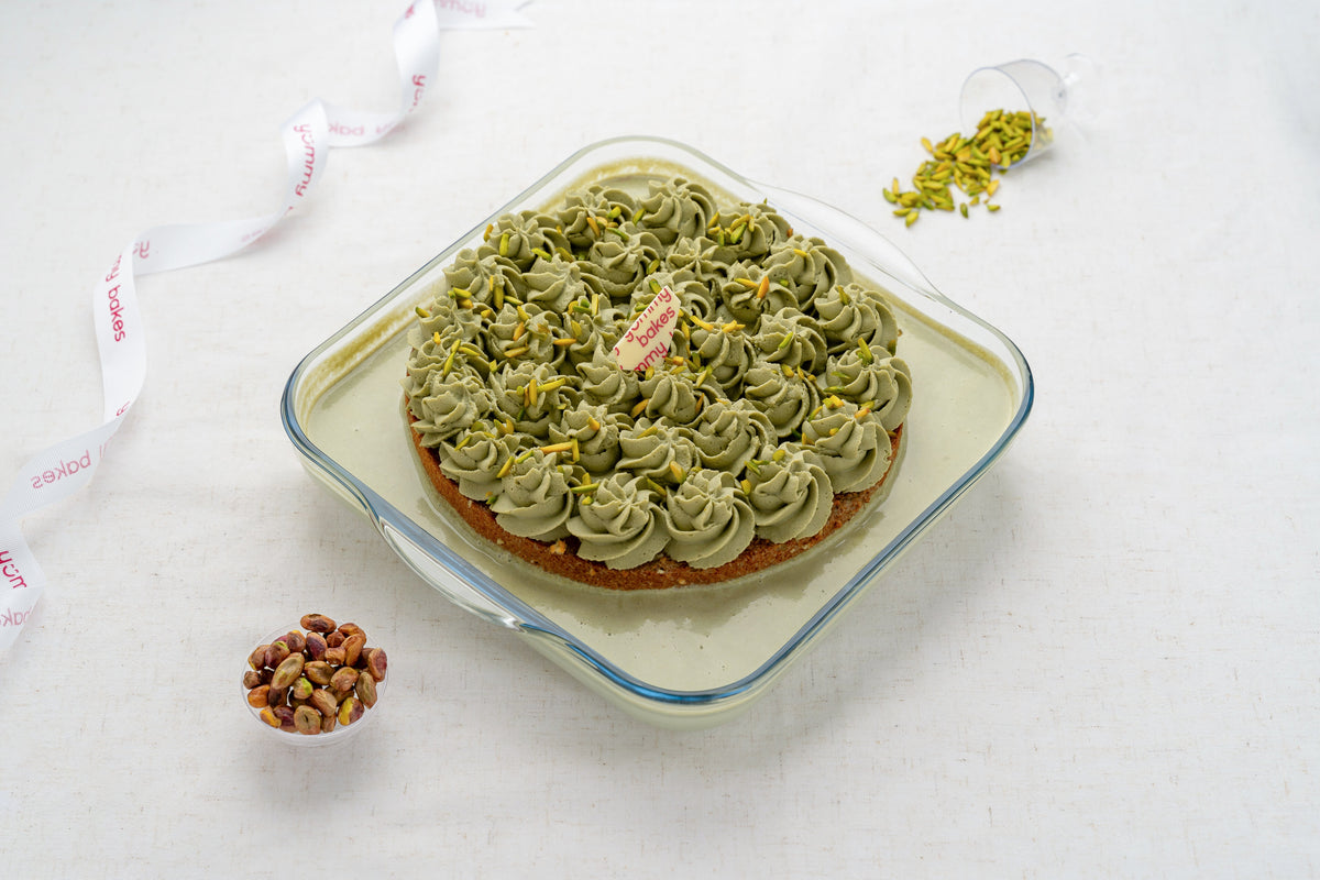 Pistachio Milk Cake from Yummy Bakes, Dubai