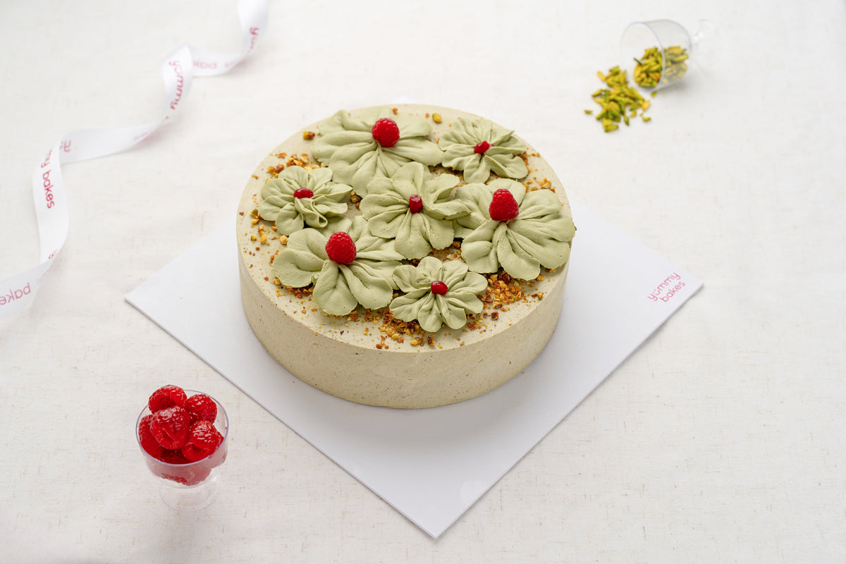Pistachio Raspberry Cake from Yummy Bakes, Dubai