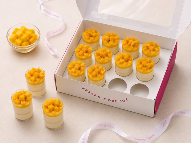 Box of 12 mango brulee trifle cups