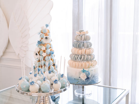 Yummy Bakes choux tower on a dessert table