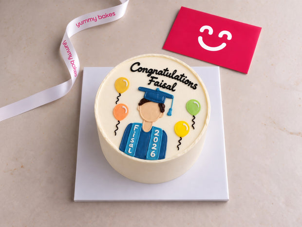 Graduation gown cream cake