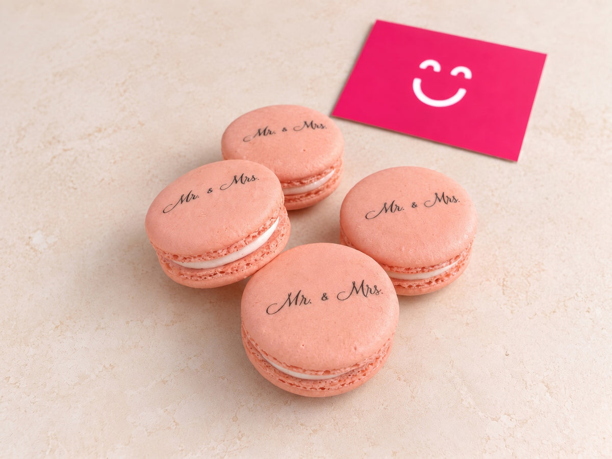 Wedding printed macarons