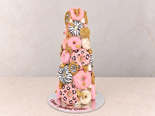 Girly safari donut tower